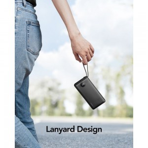 VEGER powerbank 10 000 mAh beépített kábelekkel Micro USB / Type C / Lightning C10 (W1116) fekete-18