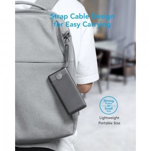 VEGER powerbank 10 000 mAh beépített kábelekkel Micro USB / Type C / Lightning C10 (W1116) fekete-20