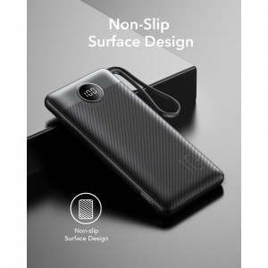 VEGER powerbank 10 000 mAh beépített kábelekkel Micro USB / Type C / Lightning C10 (W1116) fekete-3