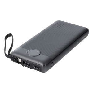 VEGER powerbank 10 000 mAh beépített kábelekkel Micro USB / Type C / Lightning C10 (W1116) fekete-7