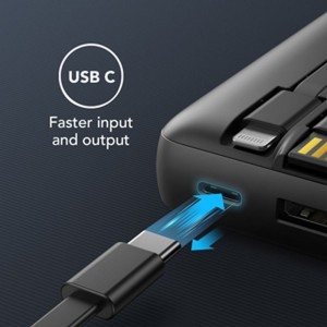 VEGER powerbank 20 000 mAh beépített kábelekkel Micro USB / Type C / Lightning C20 (W2047) fekete-17