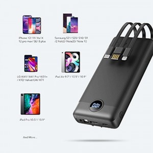 VEGER powerbank 20 000 mAh beépített kábelekkel Micro USB / Type C / Lightning C20 (W2047) fekete-19