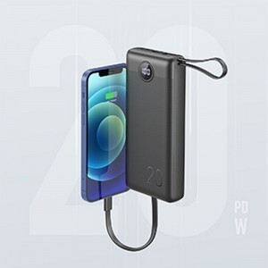 VEGER powerbank 20 000 mAh beépített kábelekkel Micro USB / Type C / Lightning C20 (W2047) fekete-20