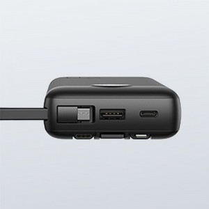 VEGER powerbank 20 000 mAh beépített kábelekkel Micro USB / Type C / Lightning C20 (W2047) fekete-12