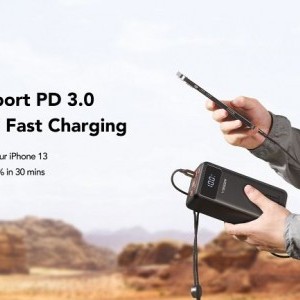 VEGER powerbank 50 000 mAh PD QC3.0 5A 22,5W Tank Lite (W5001) fekete-23