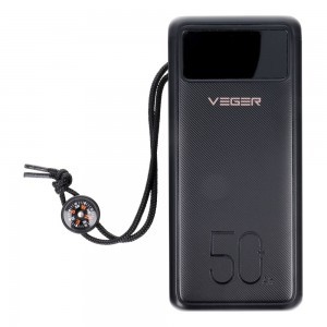VEGER powerbank 50 000 mAh PD QC3.0 5A 22,5W Tank Lite (W5001) fekete-9