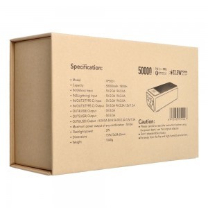 VEGER powerbank 50 000 mAh PD QC3.0 5A 22,5W Tank Lite (W5001) fekete-25