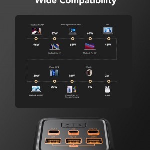 VEGER powerbank 56 000 mAh PD QC3.0 5A 130W Tank Boost (W5001C) fekete-5