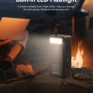 VEGER powerbank 56 000 mAh PD QC3.0 5A 130W Tank Boost (W5001C) fekete-4