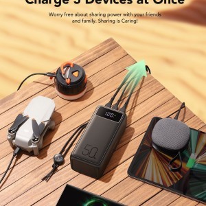 VEGER powerbank 56 000 mAh PD QC3.0 5A 130W Tank Boost (W5001C) fekete-3