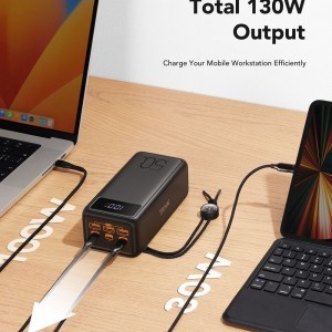 VEGER powerbank 56 000 mAh PD QC3.0 5A 130W Tank Boost (W5001C) fekete-2