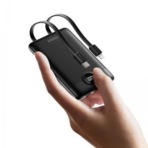 VEGER powerbank 10 000 mAh beépített kábelekkel Type C / Lightning PD QC3.0 2A 22,5W C11 (W1170) fekete-15