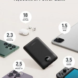 VEGER powerbank 10 000 mAh beépített kábelekkel Type C / Lightning PD QC3.0 2A 22,5W C11 (W1170) fekete-10