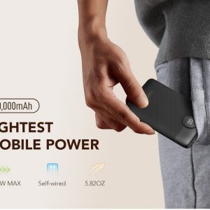 VEGER powerbank 10 000 mAh beépített kábelekkel Type C / Lightning PD QC3.0 2A 22,5W C11 (W1170) fekete-8