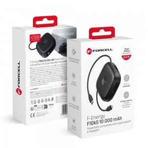 FORCELL F-ENERGY F10K5 powerbank kompatibilis MagSafe PD3.1 QC3.0 3A 22,5W 10000 mAh fekete