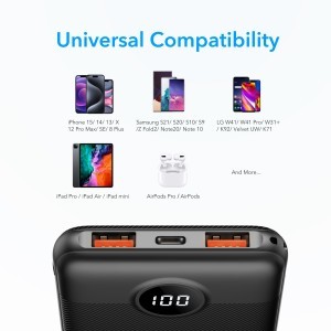 Powerbank Veger L10S (W1105PD) 10000mAh 20W 2A PD QC3.0 - fekete-10