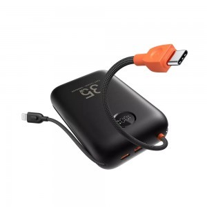 VEGER powerbank 30000 mAh beépített kábelekkel Type C / Lightning PD QC3.0 35W K3 (W3018) fekete