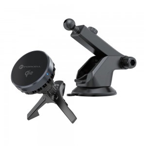 FORCELL F-GRIP Cool Mag autós telefontartó Cold Protect hűtési technológiával és Qi2 15W vezeték nélküli töltéssel, kompatibilis a MagSafe-fel, fekete-1