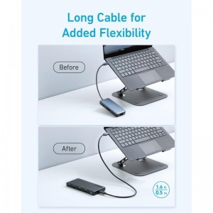 USB-C Hub Anker, 1 x USB-A 3.0 - 2 x USB-A - 3 x USB-C - 2 x HDMI - 1 x RJ45 - 1 x SD, Fekete A83A2G11-4