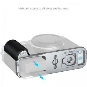 Smallrig 5447 L-Shaped Mount Plate with Silicone Handle for Fujifilm X-E5 Silver-2