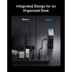 USB-C Hub Anker Prime 737, 2 x USB-A 3.0 - 3 x USB-A - 5 x USB-C - 2 x HDMI - 1 x Jack 3.5mm - 1 x RJ45, Fekete A83B63A1-1