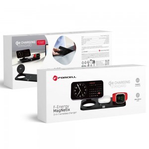 FORCELL F-ENERGY MagNetix 3 az 1-ben Qi2 20,5W vezeték nélküli töltő MagSafe kompatibilis fekete