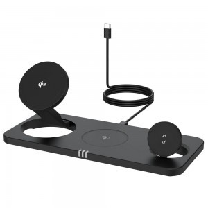 FORCELL F-ENERGY MagNetix 3 az 1-ben Qi2 20,5W vezeték nélküli töltő MagSafe kompatibilis fekete-2