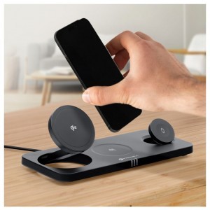 FORCELL F-ENERGY MagNetix 3 az 1-ben Qi2 20,5W vezeték nélküli töltő MagSafe kompatibilis fekete-6