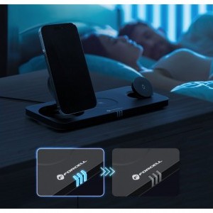 FORCELL F-ENERGY MagNetix 3 az 1-ben Qi2 20,5W vezeték nélküli töltő MagSafe kompatibilis fekete-7