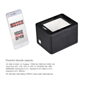 Vezeték nélküli 2D USB vonalkódolvasó, QR kód olvasó auto scann asztali YHD-9800D-1