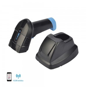 Vezeték nélküli 1D USB, vezeték nélküli (433 MHz) lézeres vonalkódolvasó YHD-6100LM 400m hatótávolság