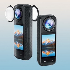 Puluz forgatható edzett üveg lencsevédő fedél Insta360 X5-höz (Átlátszó)-5