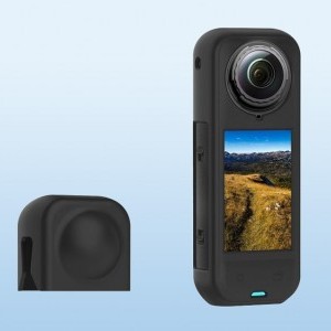 PULUZ Szilikon Védőtok Lencsevédővel az Insta360 X5-höz (Fekete) tok-6