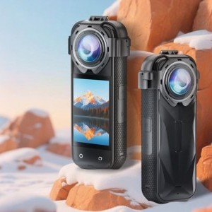 Insta360 X5 Puluz Snap-on optikai edzett üveg lencsevédő borítás (Átlátszó)-1