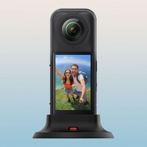 PULUZ szilikon dokkolóasztali ragasztós talp tartó (fekete) az Insta360 X5-hoz-3