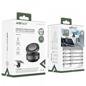 Acefast Autós tartó vezeték nélküli töltéssel (E29) műszerfalra, erős mágnesekkel, 110mAh - Fém szürke-5
