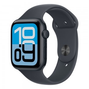 Apple Watch SE 3 GPS 44mm Éjféli alumínium tok éjféli sport szíjjal - M/L (mehq4mp/a)