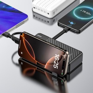 Dudao K11 Pro 20000mAh Powerbank beépített kábelekkel - Fekete-5