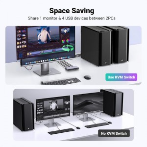 UGREEN CM692 HDMI Video Kapcsoló, 2 x HDMI - HDMI, Szürke-2