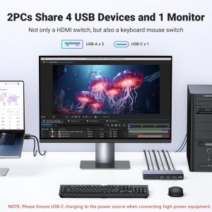 UGREEN CM692 HDMI Video Kapcsoló, 2 x HDMI - HDMI, Szürke-5