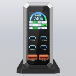 Blitzwolf BW-S31 hálózati töltő 2xUSB-A, 4xUSB-C, PD, 240W-5