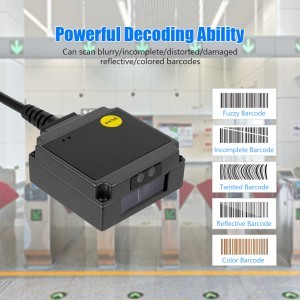 USB Vezetékes 1D mini vonalkódolvasó, QR kód olvasó beépíthető modul YHD-M200L lézeres-6