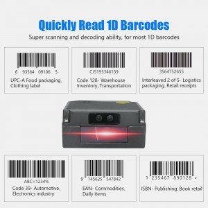 USB Vezetékes 1D mini vonalkódolvasó, QR kód olvasó beépíthető modul YHD-M200L lézeres-4