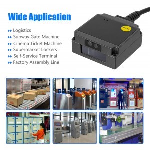 USB Vezetékes 1D mini vonalkódolvasó, QR kód olvasó beépíthető modul YHD-M200L lézeres-2