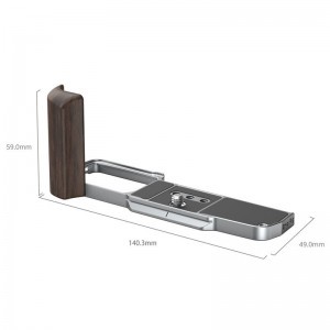 Smallrig 5563 L-Shaped Mount Plate with Wooden Handle for OM System OM-3-1