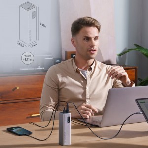 Powerbank Cuktech CUKP200XGLGR 100W 20000mAh 2 x USB-C 1 x USB-A - szürke-2