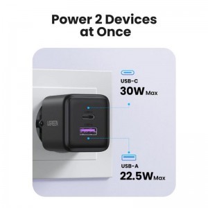 Fali töltő UGREEN X516, 30W, 3A, 1 x USB-A - 1 x USB-C, Fehér-2