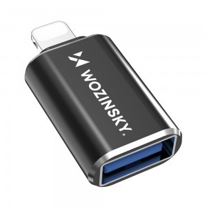 Wozinsky WALA-01 Lightning - USB-A OTG Adapter - Fekete