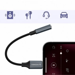 Wozinsky WALJ-01 Lightning adapter - 3.5mm mini jack - black-5
