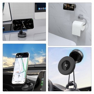 Wozinsky WUSM-01 mágneses autós telefontartó műszerfalra/szélvédőre - fekete-9